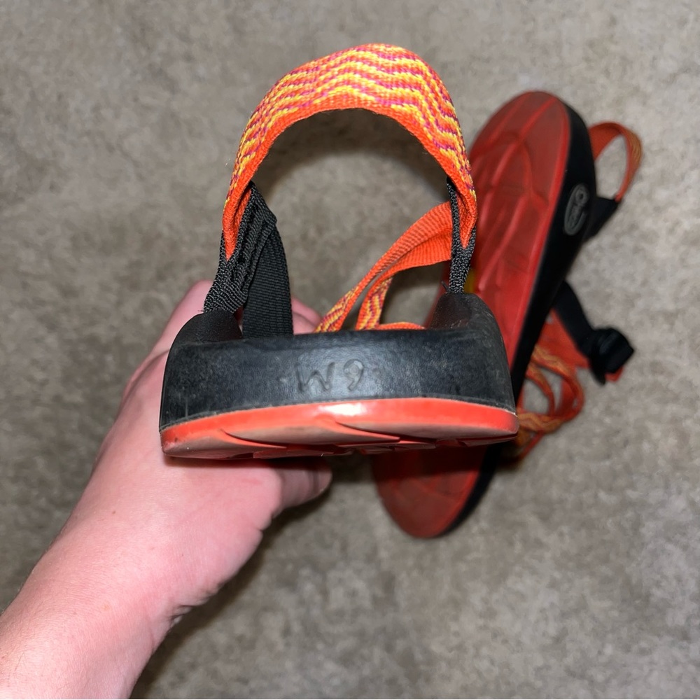 WOMENS CHACOS | Orange Yellow | multi strap sandal | water, hiking, travel shoe - Picture 4 of 6